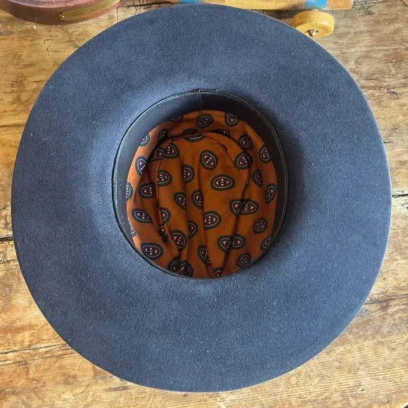 Teressa Folgia blue black beaver 100X flat hat felt fedora Nick fouquet 58-59